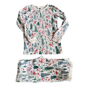 Tea Collection Goodnight Pajama Set Woodland Print Girls 10